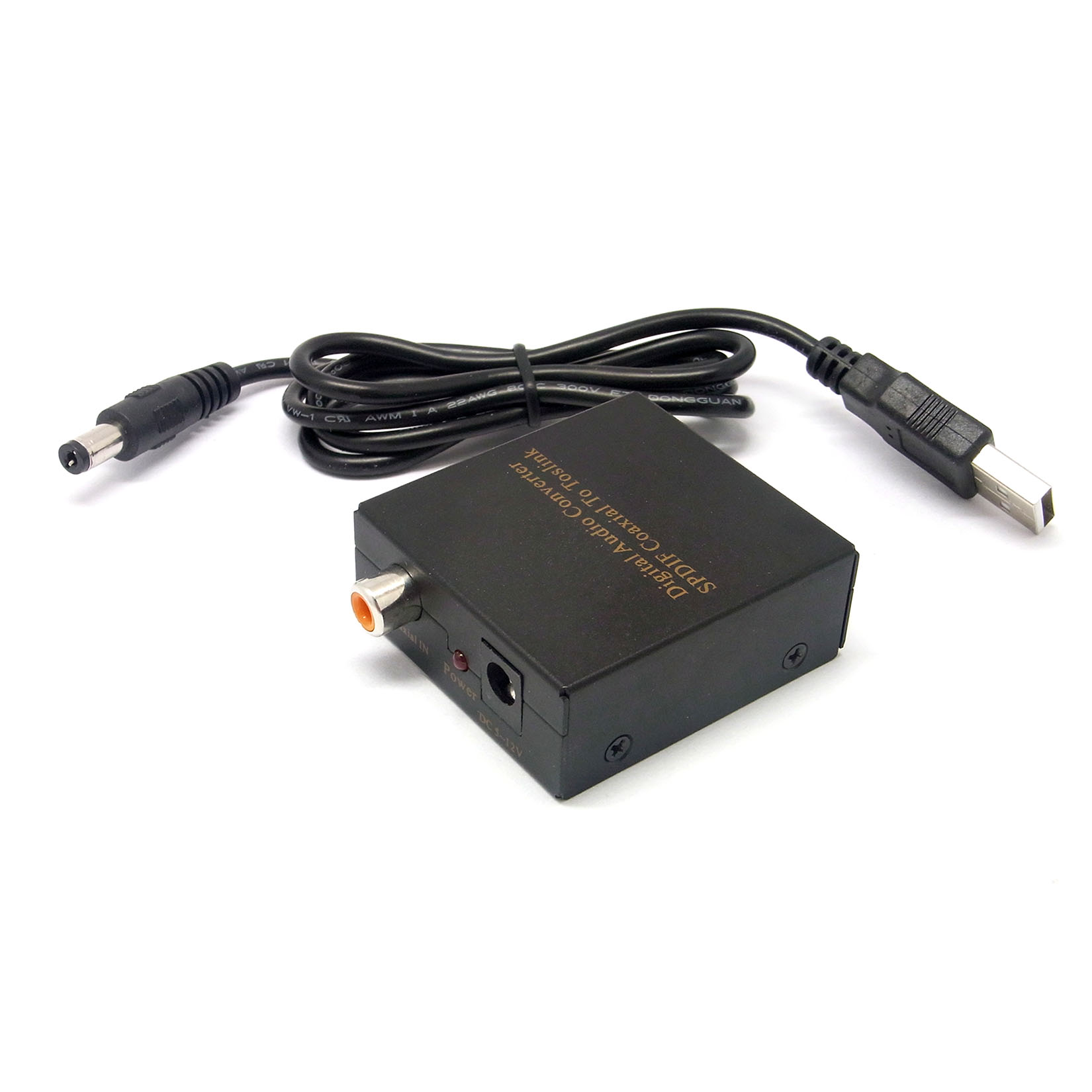 Digital Optical Coaxial Coax S/PDIF to TOSLINK Audio Converter